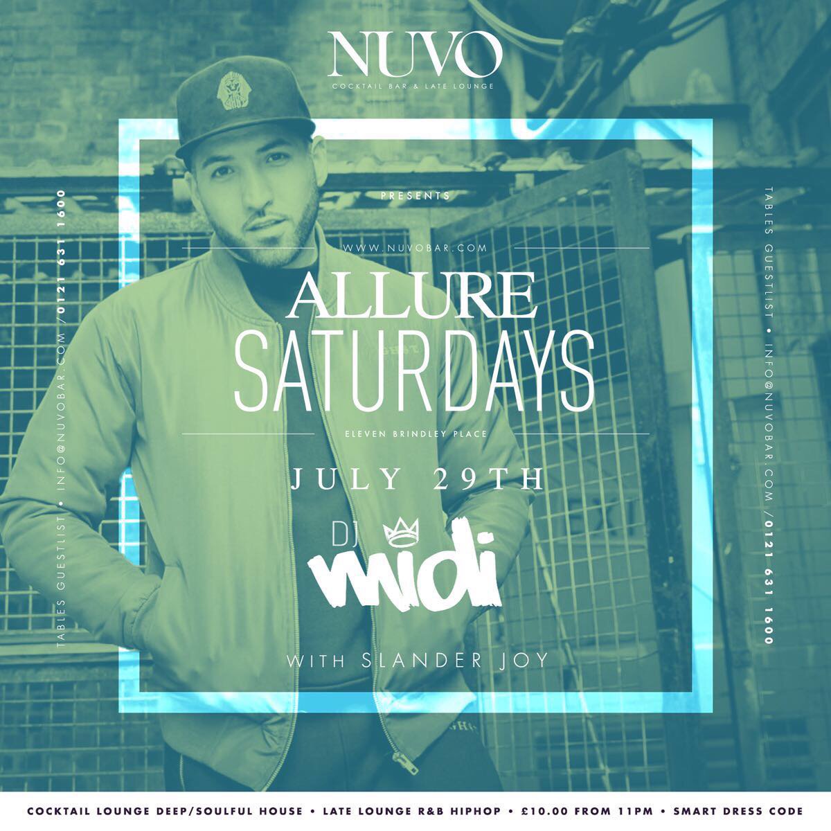 NuvoBirmingham_'s tweet photo. TONIGHT at #NUVO #Birmingham | @DJ_MIDI and @slanderjoy are raising the roof at #ALLURE Saturday | Late Lounge £10 from 11pm. https://t.co/8hVTsgvUIo