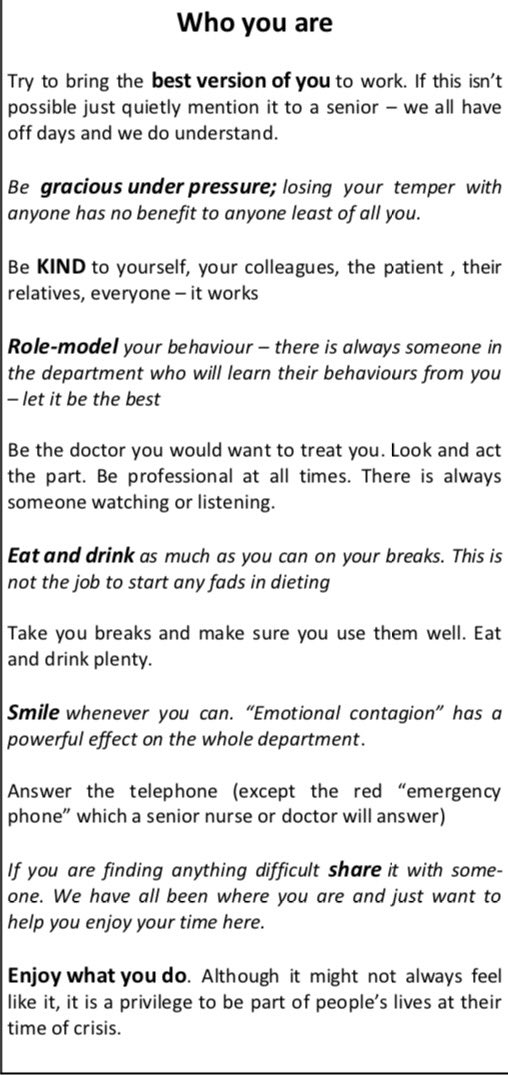 docib's tweet photo. The @UHSFT ED #TipsforNewDocs from our senior medical and nursing team. https://t.co/zAN3K2pKsP
