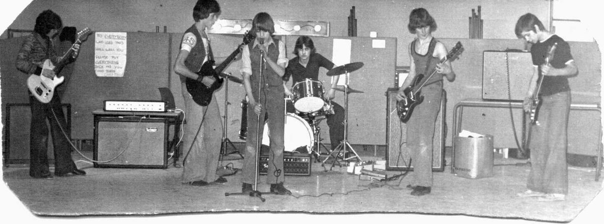 The first band I was in was called " The Galvanized bucket".Picture taken in 1975 as I remember,church hall at Tettenhall Wood.