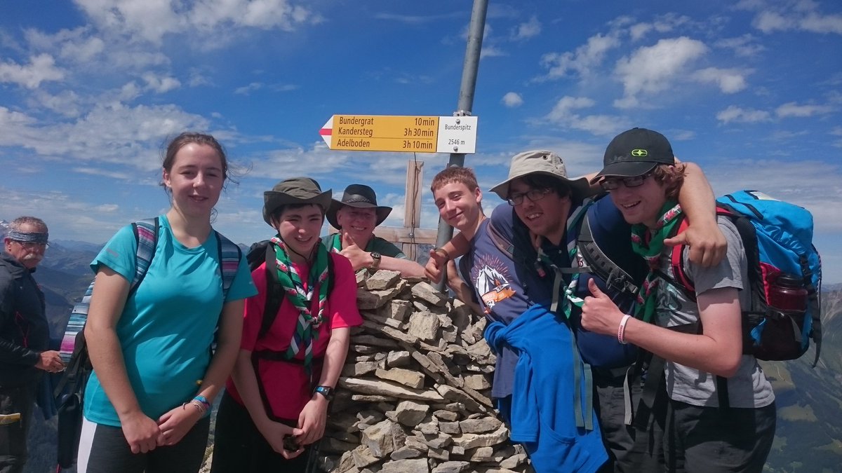 NorthScouts's tweet photo. ExplorrrsOn top of the Bunderspitz #cardiffkisc17 https://t.co/TxNeNTPFtK
