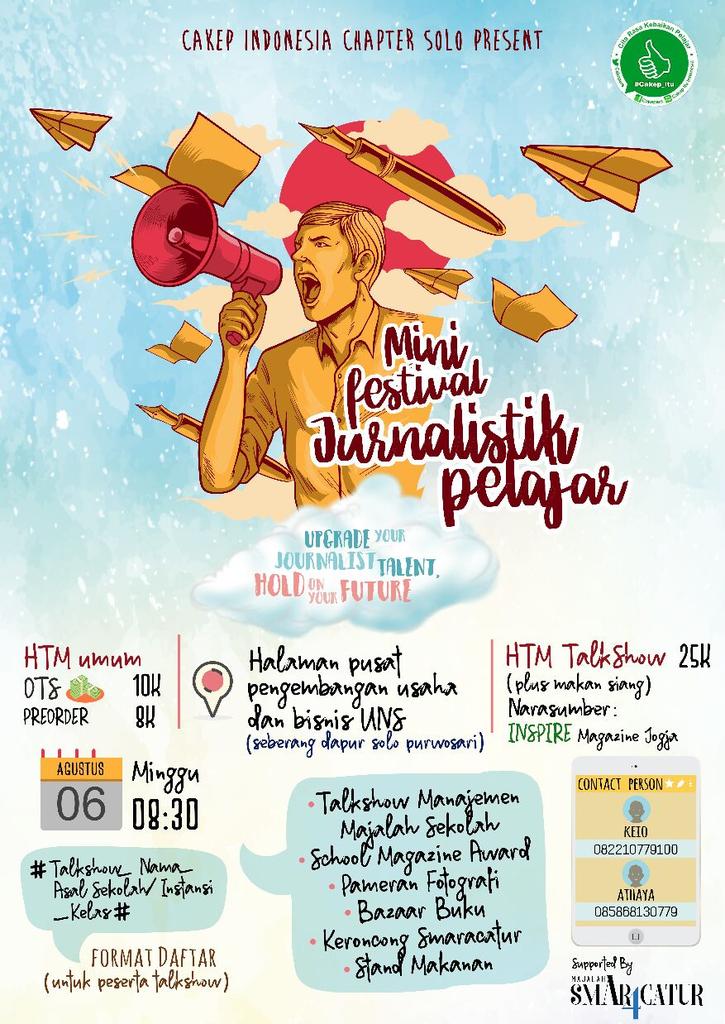 Recommended buat kamuuhh kamuuhh.. (penggila jurnalis) <a href="/EventSoloRaya/">EVENT SOLO RAYA</a> 

#FestivalJurnalistikPelajar