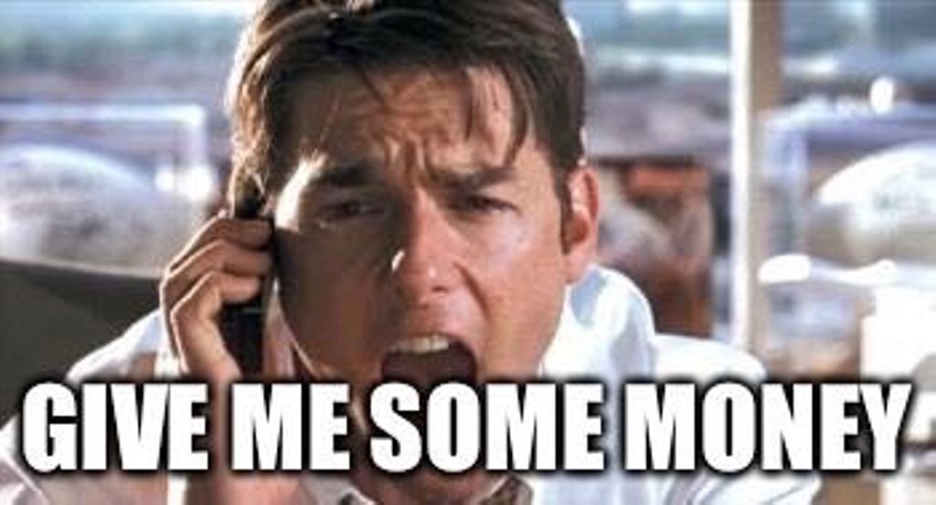 Quotedbadly's tweet photo. "Give Me Some Money" #Jerry Maguire #BadlyQuotedFilms https://t.co/K7XYDXOMJ3