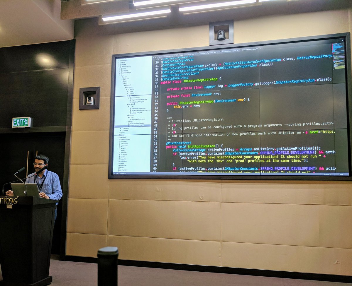 pradeepb3's tweet photo. Enlightening talk on generating Spring and Angular4 apps in jiffy by @allahbaksh from @Infosys at #EclipseSummit2017 @EclipseSummit https://t.co/rYNf69TCF3