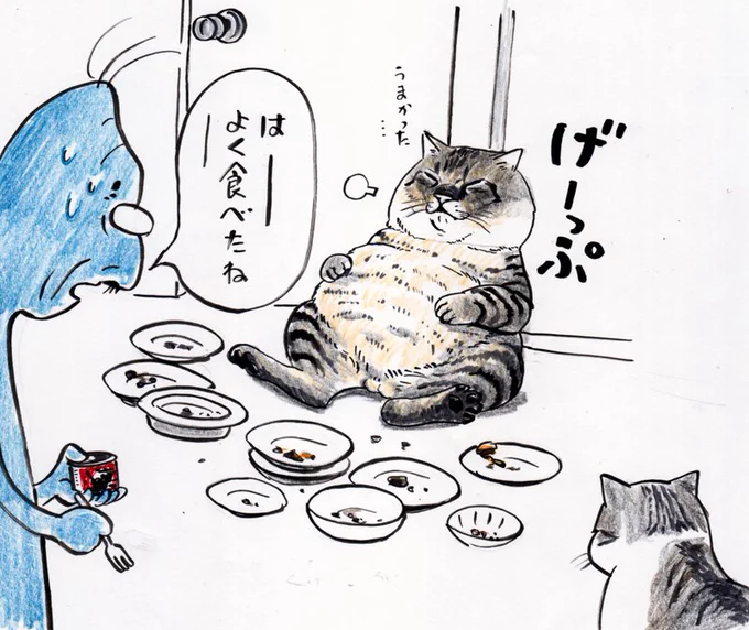 初めて食べる「猫缶」ってやつは、すごくうまかった。
俺は毎日、食って食って食いまくったよ。
じじいは「ゴハン代がすごいことになっちゃうね〜」となさけない顔をして俺の食べる姿を見ていたよ。 
