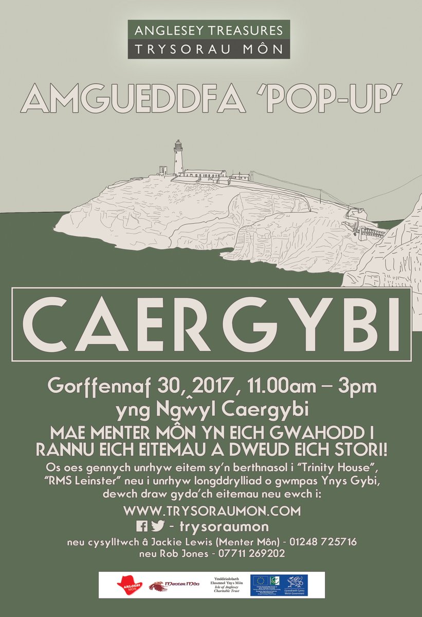 TrysorauMon's tweet photo. Mi fydd ein Hamgueddfa 'Pop-Up' ar agor o 11yb yfory yng Ngŵyl #Caergybi, dewch draw i weld ein trysorau #Môn! https://t.co/uW3NyTfsND