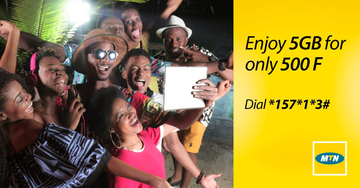 MTNCameroon's tweet image. [NEW] 5GB at 500F ! Dial *157*1*3# to enjoy the best internet bundle ever. 
Only on the most amazing network in Cameroon. 
#SWITCHEZ