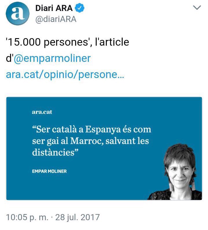 Observatori_cat's tweet photo. Demarem empar llei contra lgtbi-fòbia actuacions a @MireiaMata_DGI davant article d'@emparmoliner a @diariARA amb possible contingut homòfob https://t.co/uEGTZDCcYr