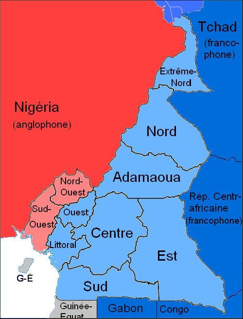 地図には載らない国bot 番外編 アンバゾニア共和国 南カメルーン連邦共和国とも Ww1の後 独領カメルーン は西部をフランス 東部をイギリスへと分割された 後に西カメルーンのうちの北部は隣国ナイジェリアに併合されたものの 南部はナイジェリアと