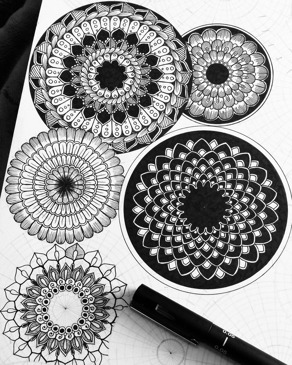 Page full of mandalas is coming along nicely 😄 #mandala #sacredgeometry #mandalatattoo #tattoo #black #ink