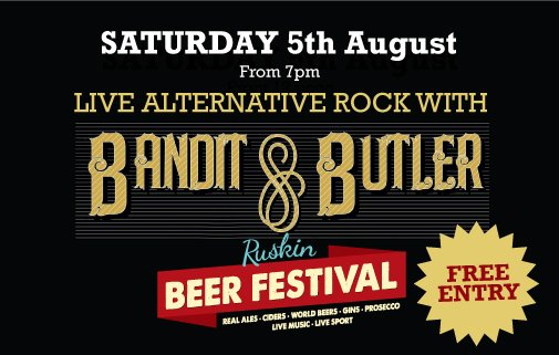 ruskinsthelens's tweet image. Beer &amp;amp; Bands .. get the babysitter booked 4th &amp;amp; 5th August with @BanditandButler  #beerfestival 🎶 🍺 ☀️