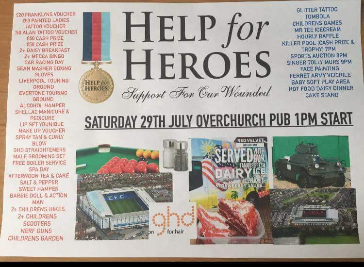 TheOverchurch's tweet photo. Help for Heroes day today at the Overchurch Pub.  Raffles, bouncy castles, soft play area, army vehicles, Mr. Tee, and much much more..... https://t.co/9VpAEKVamP