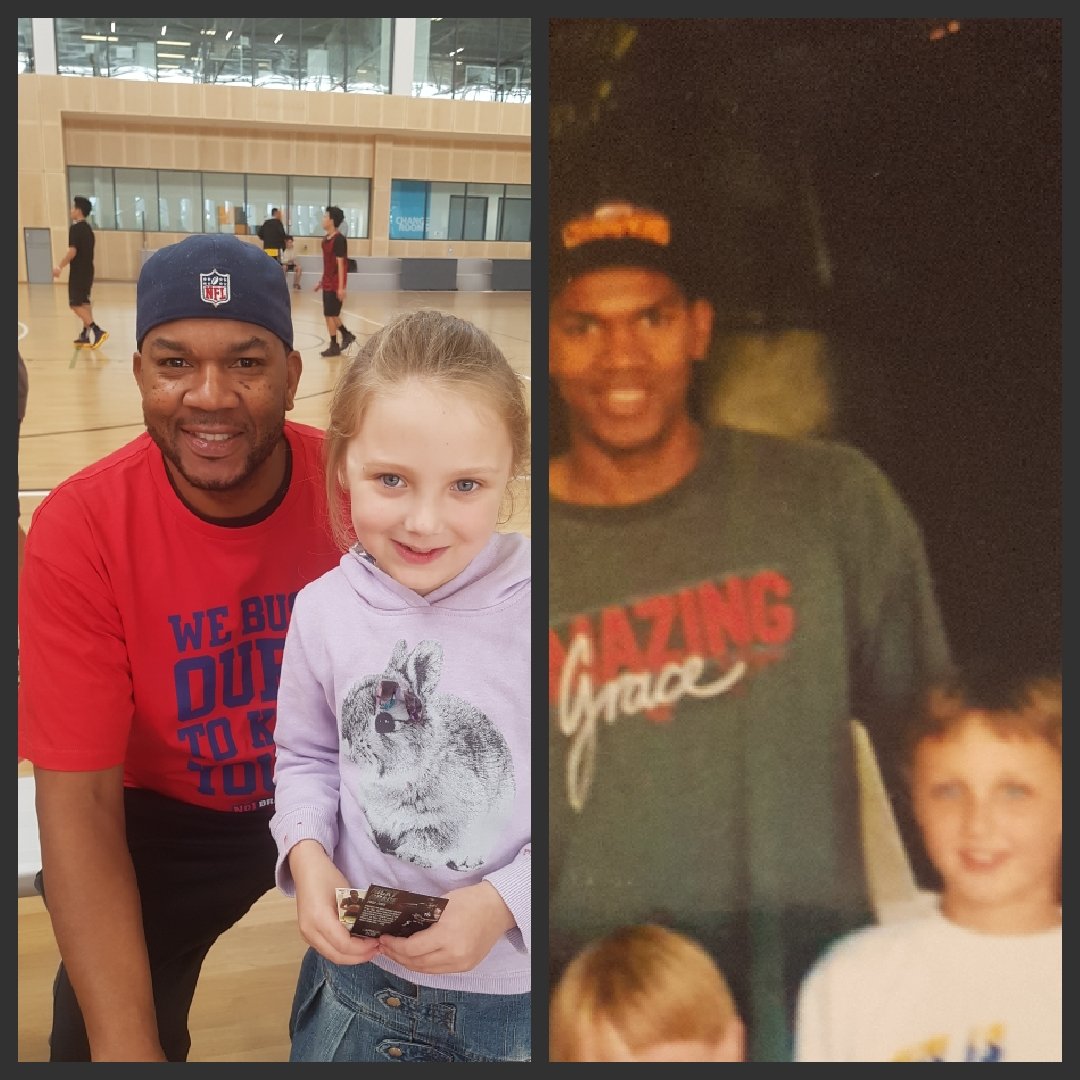20 yrs ago I met Ricky Grace and today my daughter met him. #RedArmy #NBL <a href="/PerthWildcats/">Perth Wildcats</a>