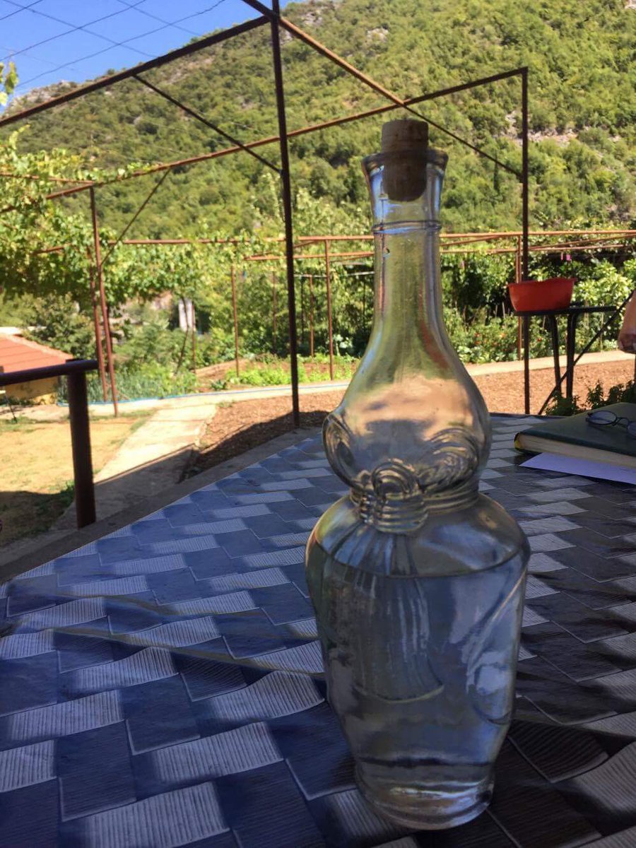 Home made Rakija with Kiwi flavour in the small village of Godinje, close to Lake Skadar. Our #balkantour continues! #montenegro #virpazar
