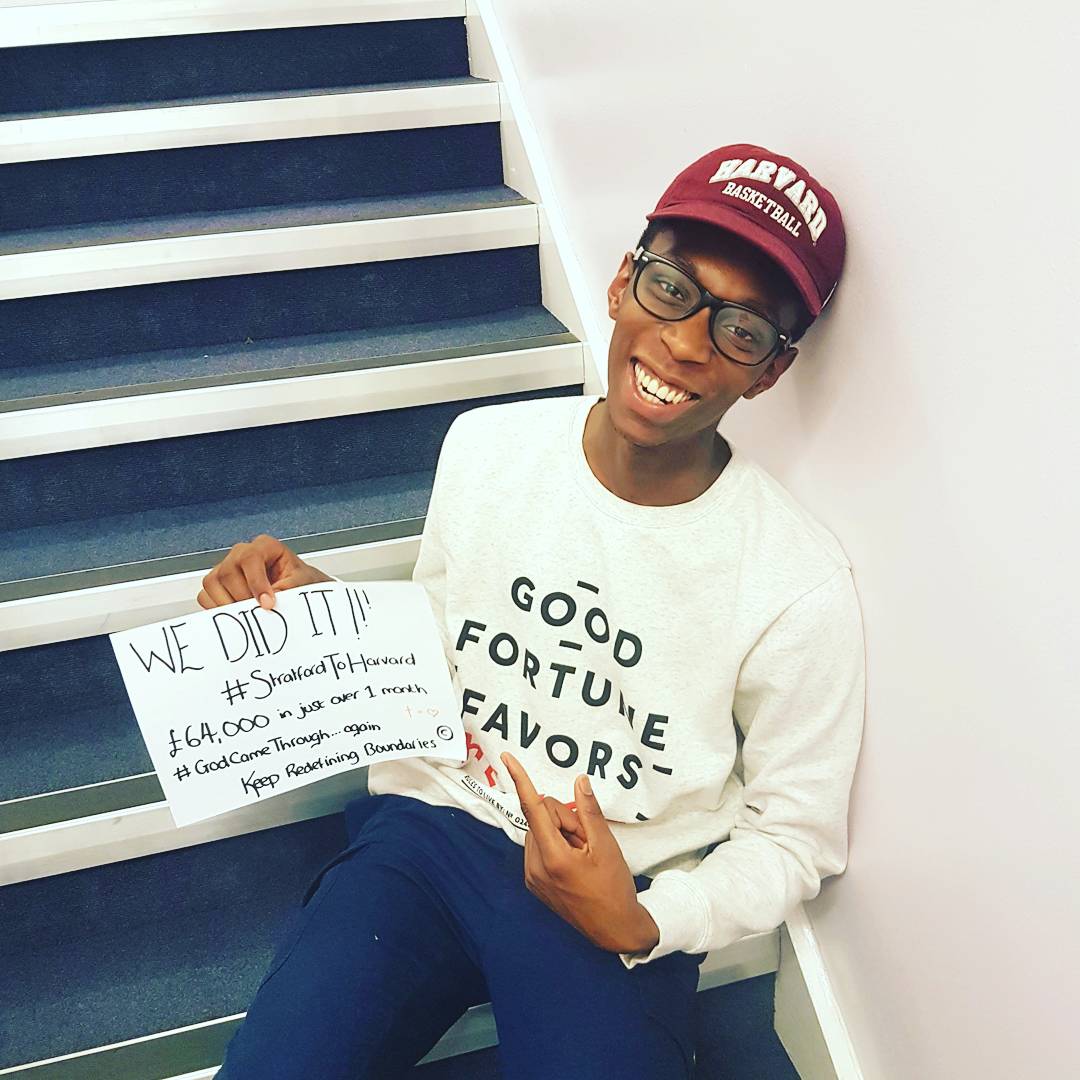 isaiahwelly's tweet photo. WE DID IT! #StratfordToHarvard raised £64,000! Thank you so much to everyone who supported this seemingly impossible mission #HarvardBound https://t.co/qxkDHQQK9J