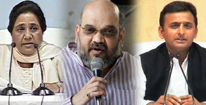 news24tvchannel's tweet photo. Tornado Amit Shah in Lucknow, Akhilesh, Maya feel tremors #AmitShah #AkhileshYadav #Mayawati #Luckn https://t.co/KRtC8iIvSH https://t.co/StEVcGjEGu