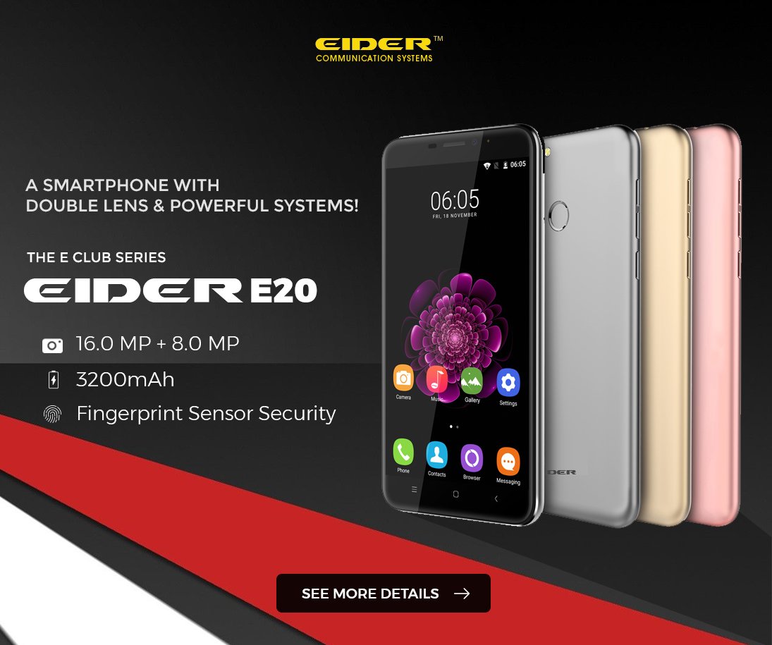 eiderindia's tweet photo. Book EIDER E20 Dual Lense Camera Smartphone to Take Beautiful Pictures and Selfies, Even in Low Light https://t.co/T7vfduQnbT

#EIDERE20 https://t.co/Kj8YlE3AuW