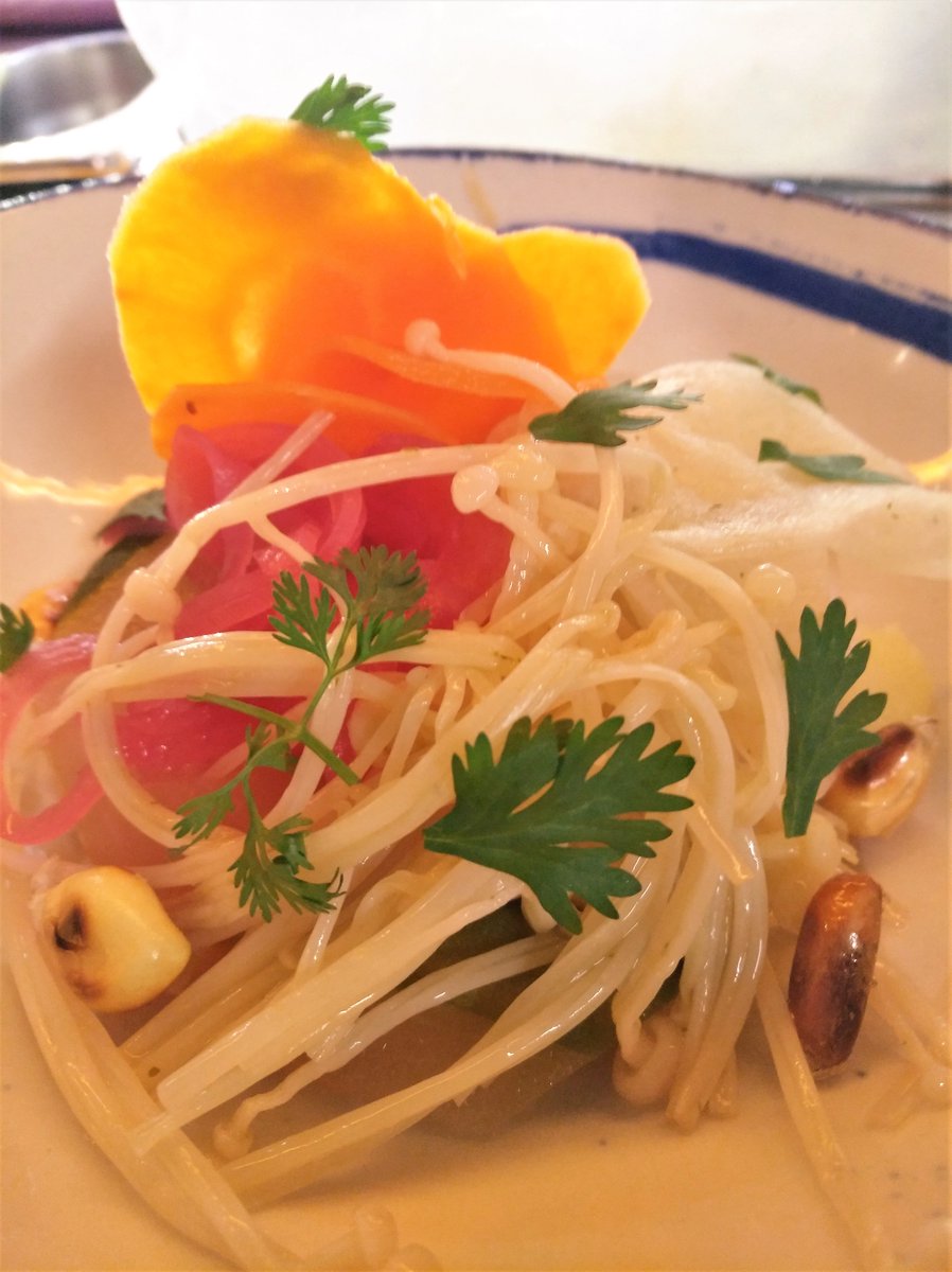 Con #Zanahoria #Daykon #Setas #Patata #Aji #MaizCancha y #Cilantro 👉  Nuestro #Ceviche Vegetariano.