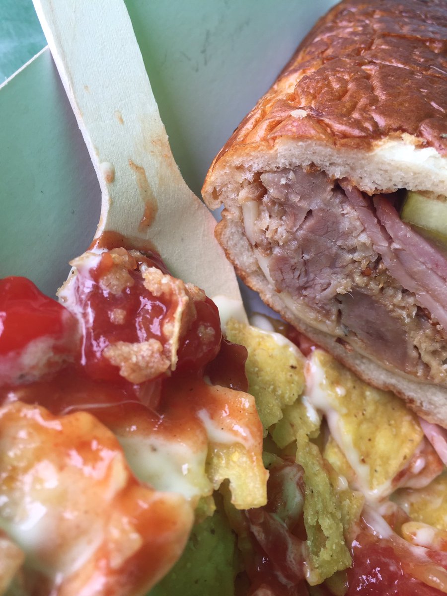 Great flavours @ParcPantry #StreetFoodSaturday loving the idea! On till 7, pop down...Now where's <a href="/ProseccoPronto/">Prosecco Pronto</a> again 🥂 #streetfood