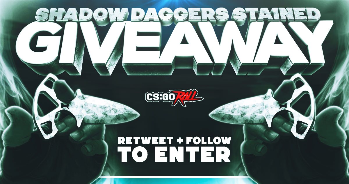 CSGORoll's tweet image. Shadow Daggers | Stained FT

- RT
- Follow
- Enable notifications on CSGORoll
- Play Freespin goo.gl/bMBHhz

Ends in 6 hours.
GL!