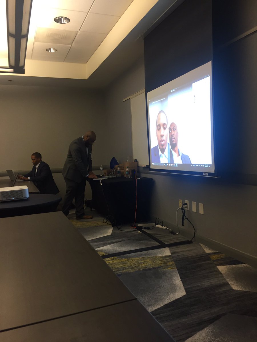 NewboldEDU's tweet photo. #MSTeams @ #fcsbof presenting on the video conferencing feature in #Teams w/ @DarrenClayEDU @Technitkali  aka the @EduMigos @MicrosoftTeams https://t.co/wyFwKJXNbX