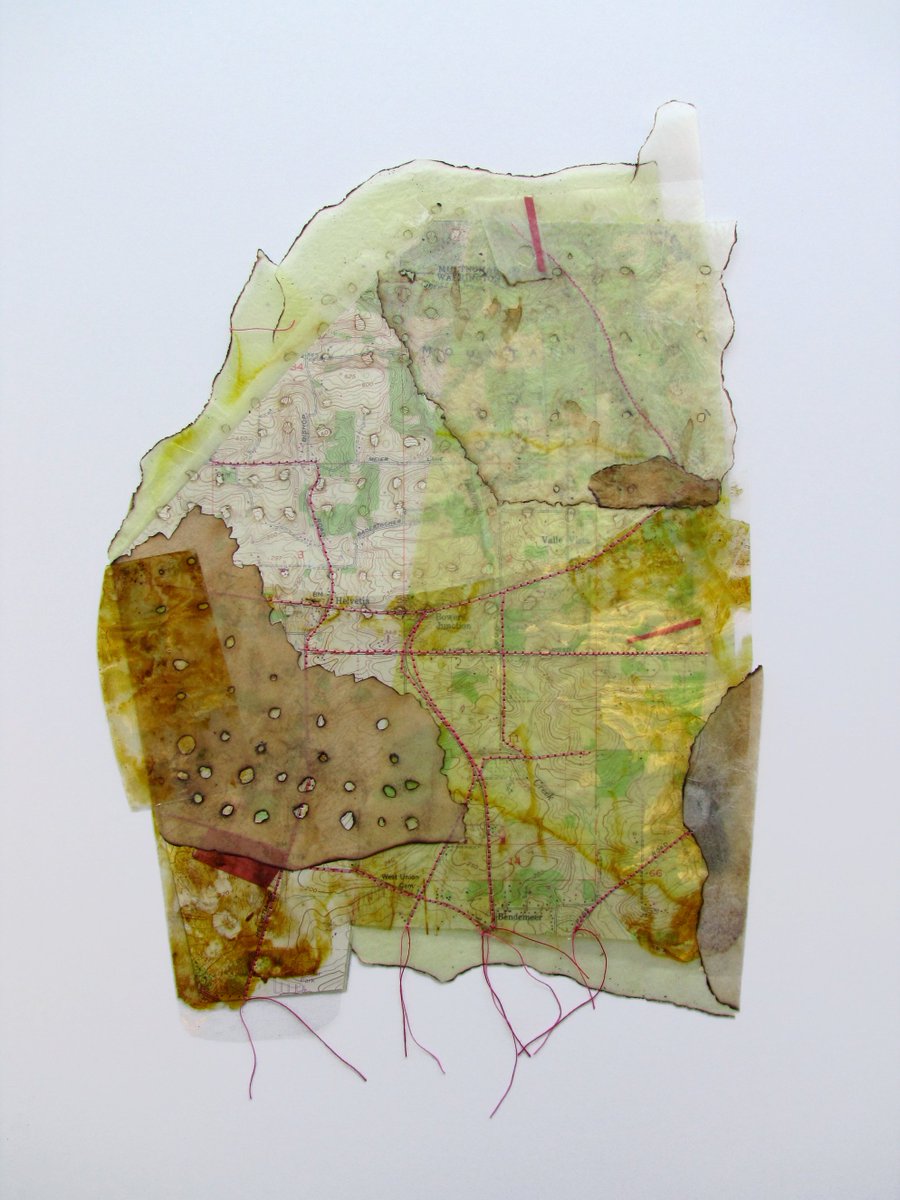 PDXCSA's tweet photo. Artwork completed for Season 3: mixed-media abstract maps inspired from nature walks by Marilyn Joyce https://t.co/NeFV5uput5