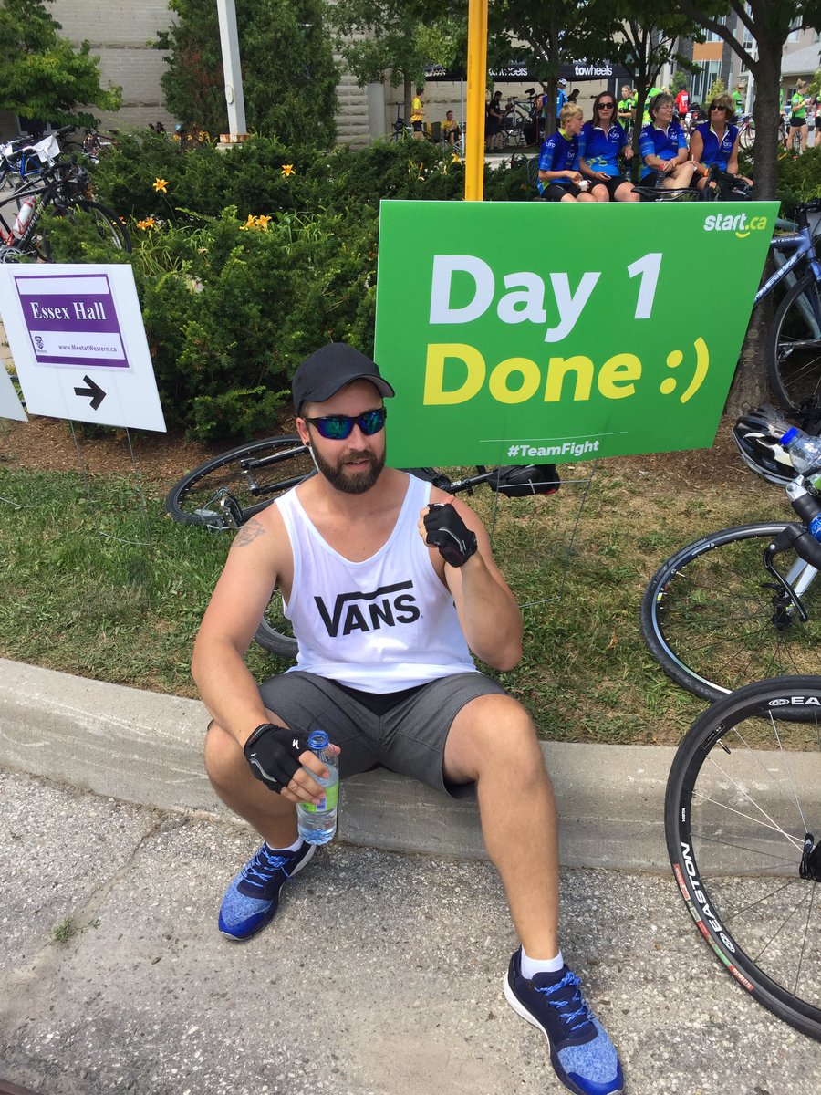 mle8el's tweet photo. Survived the first leg of the @MSBikeTour. 80+ km done. Back at it tmrw! #endms #msbike #teamdunner #ldnont https://t.co/Ovg1zhzkpn