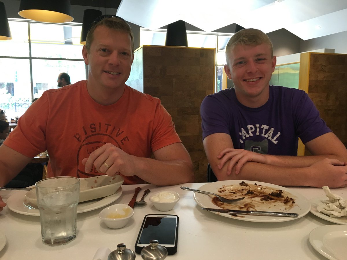 Got to enjoy breakfast today with Caleb, who moves in to college in 10 days! So proud to be his dad! @burgett_17