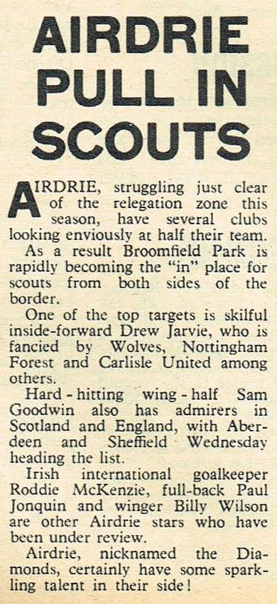 ScotsFootyCards's tweet photo. #Aidrie pulls in the scouts #Goal 1970-04-18 https://t.co/VoDTTmckyC
