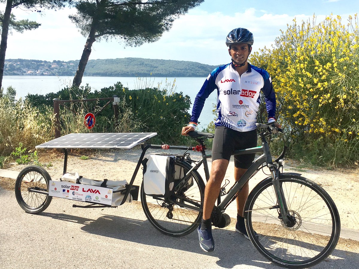 SunPedal_Ride's tweet photo. Thank you @TheSunTrip @LavaMobile @SolarEdgePV @exhibitionsindi @QOSENERGY  for supporting clean energy #thesunpedalride #suntrip2017 https://t.co/okGYKznQfe
