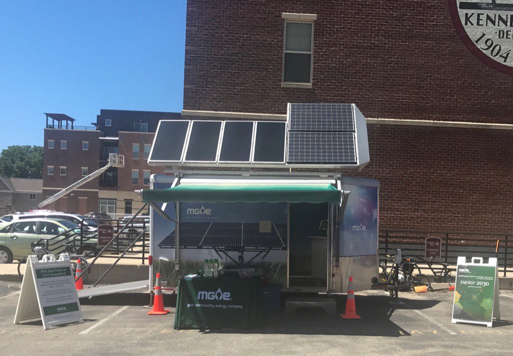 .<a href="/MGEMadison/">Madison Gas and Electric</a> hanging out in <a href="/unitedwaydaneco/">United Way of Dane County</a> parking lot @ #Atwoodfest today &amp; tomorrow 12noon to 4:30pm. #MGE2030