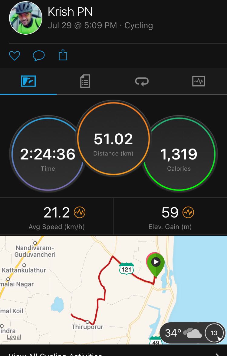 krishpn's tweet photo. 52Km #MTBcycle ride along green village roads. Refreshing evening with a beautiful view of sunset. #cannondale #capgemini50 #move50 https://t.co/Y9l3YR2rlB