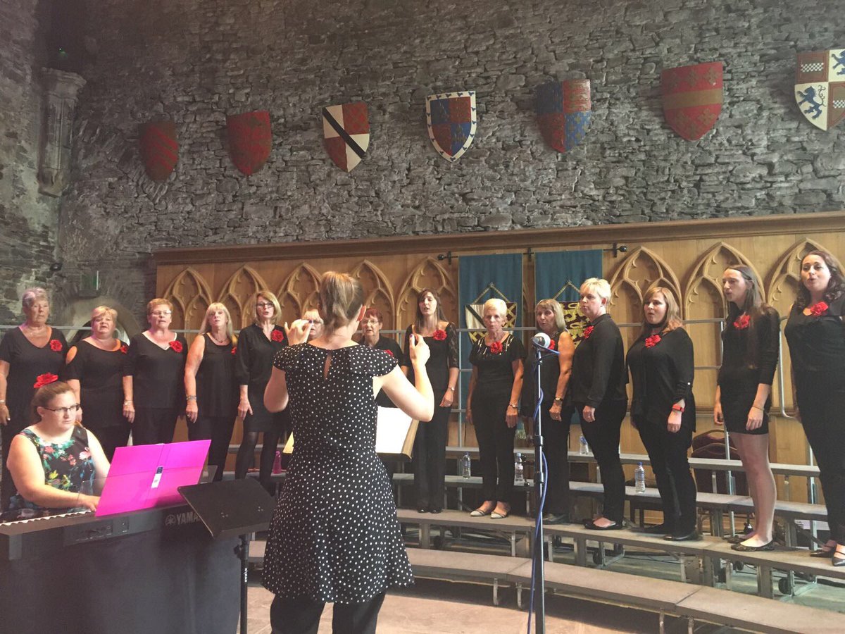 TwinklyBassoon's tweet photo. My lovely choir The Melody Makers performing at the big cheese in Caerphilly Castle @RennieCharlie https://t.co/ZaHXR5qCYc