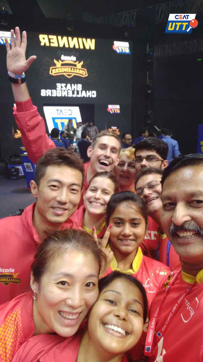 UltTableTennis's tweet photo. The "We've-made-it-to-the-final'' selfie! 😎
#UpTheGame #DSvCHA https://t.co/uekLrxnTAb