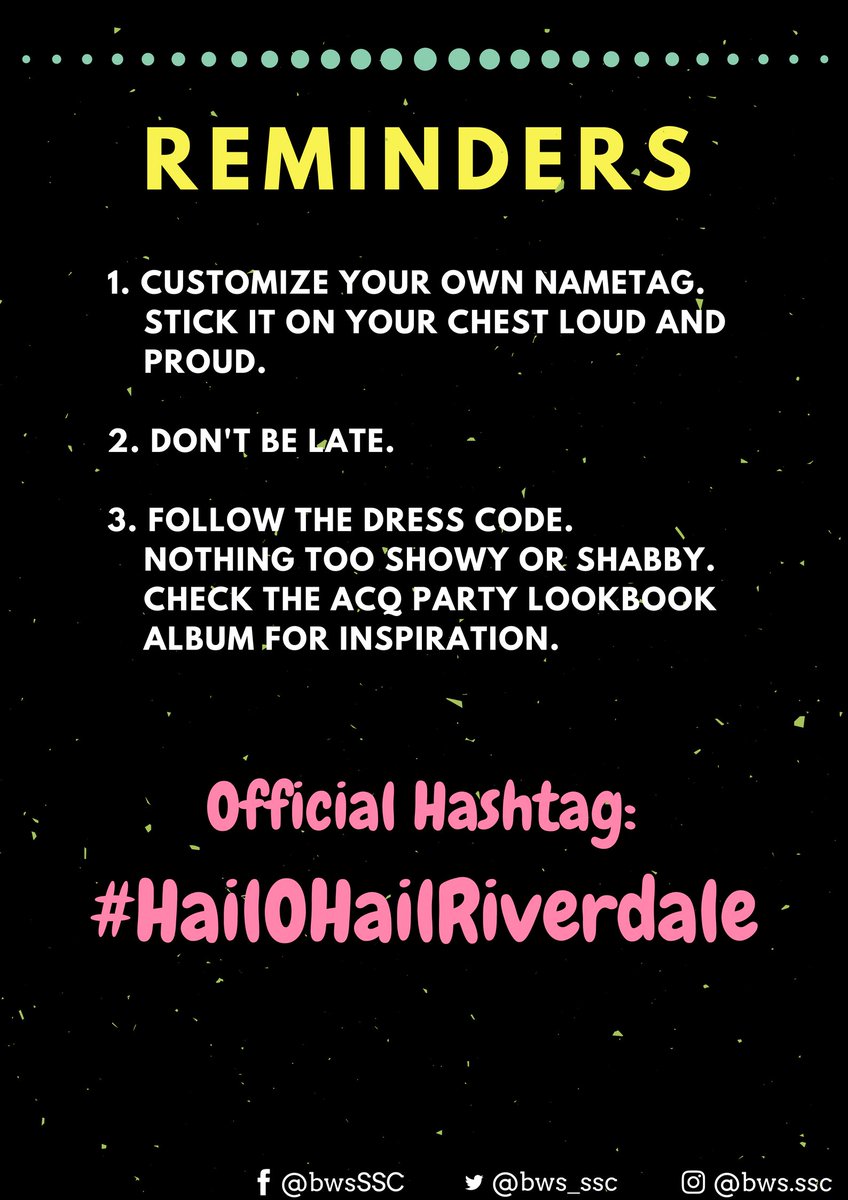 bws_ssc's tweet photo. Get ready, BWS SHS! 🤟

#HailOHailRiverdale https://t.co/gDIzTsGRDL