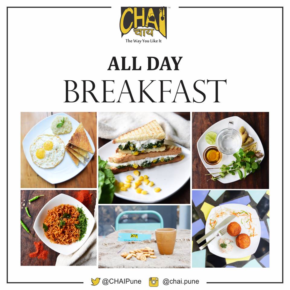 CHAIPune's tweet photo. Start your Sunday with a great breakfast, a great #brunchorlunch...one thing is definite - start it at #CHAI with our #alldaybreakfast! https://t.co/893CmSD8qv