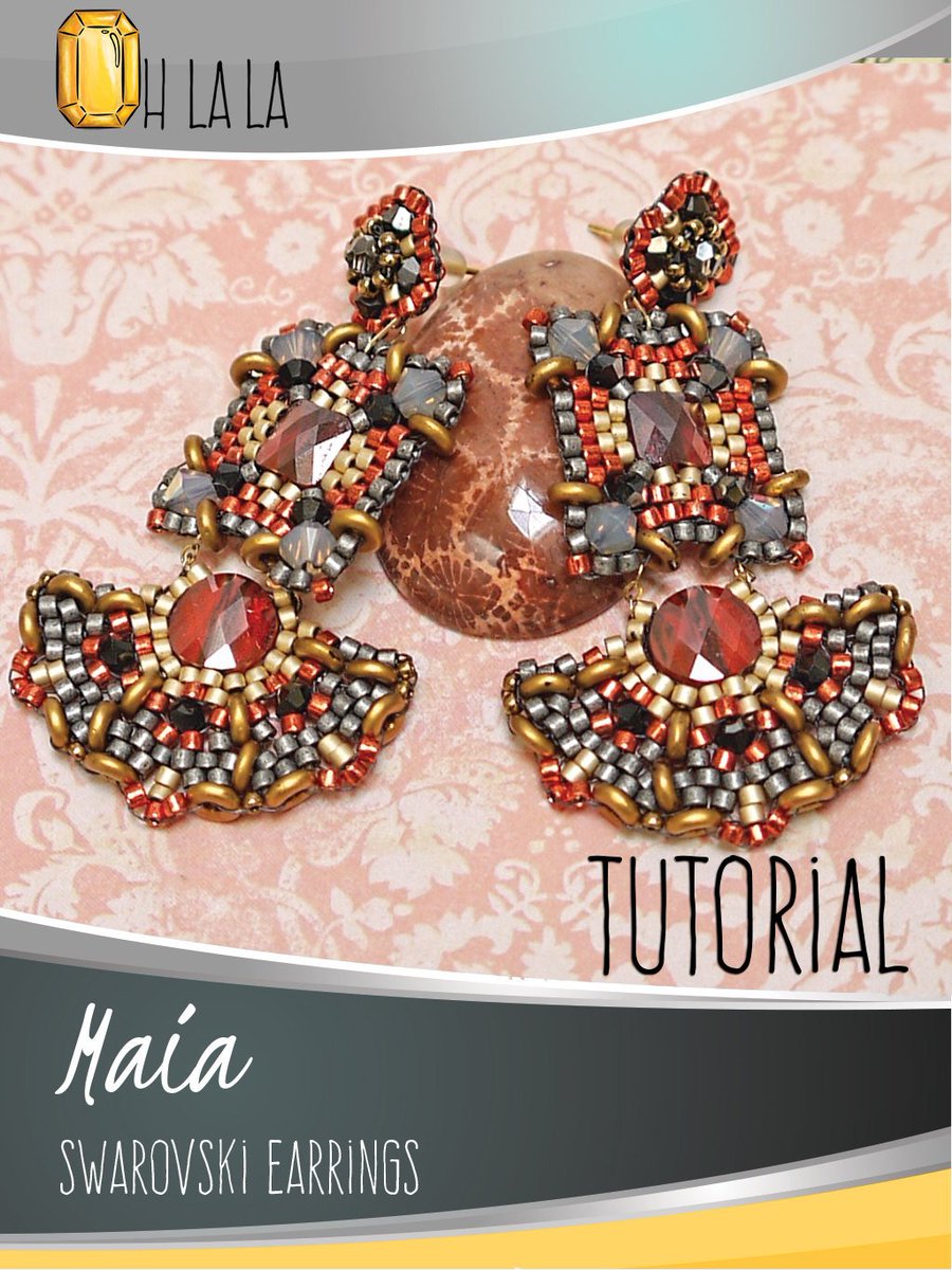 OhLaLaJewelry's tweet photo. Swarovski Earring Tutorial. Beadwork Pattern for Statement Earrings. By Esther Marker. https://t.co/CW2Up5Qmk0 #designer #beaddesigns https://t.co/Y6gSs8X55W