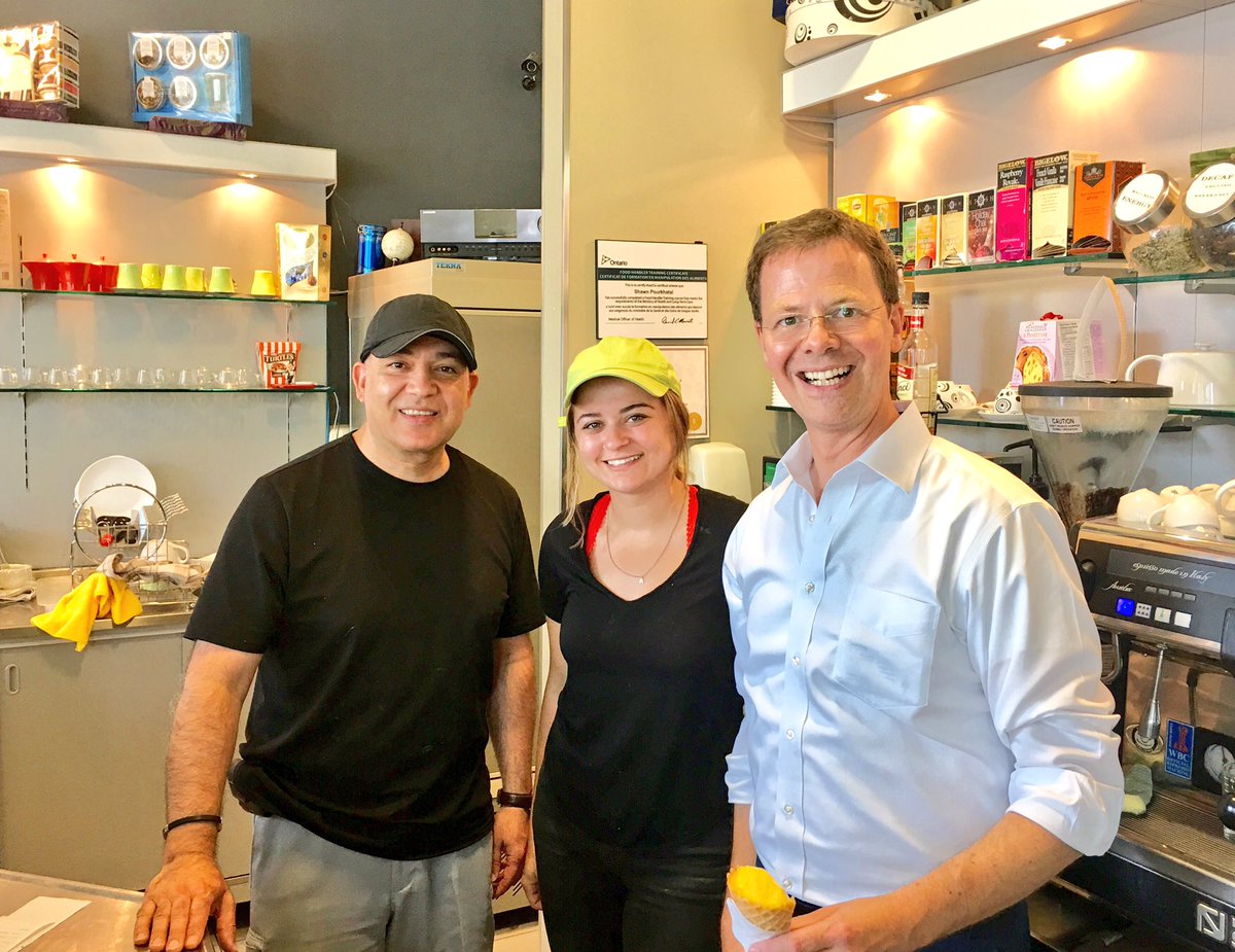 SvenTrueNorth's tweet photo. Visited @Port1Cafe 2meet Farshad and Alyssa, participants in the #Canada Summer #Jobs program. Drop in 4 great #gelato, #coffee! #PortCredit https://t.co/Z1cPx4NBe9