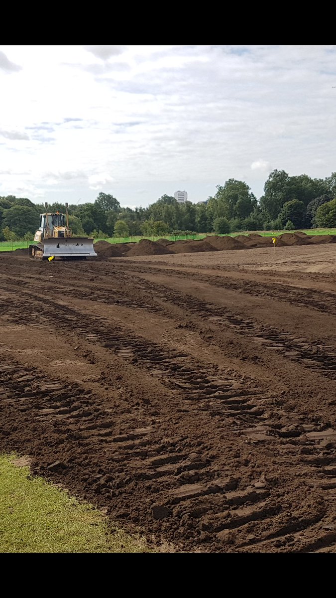 Talbot_Ed's tweet photo. TalbotSportsTurf. Earth moving in preparation for the first hybrid pitch for public use. @seangoodwin19 #powergrass #Football #regentspark https://t.co/ZULcbbfDem