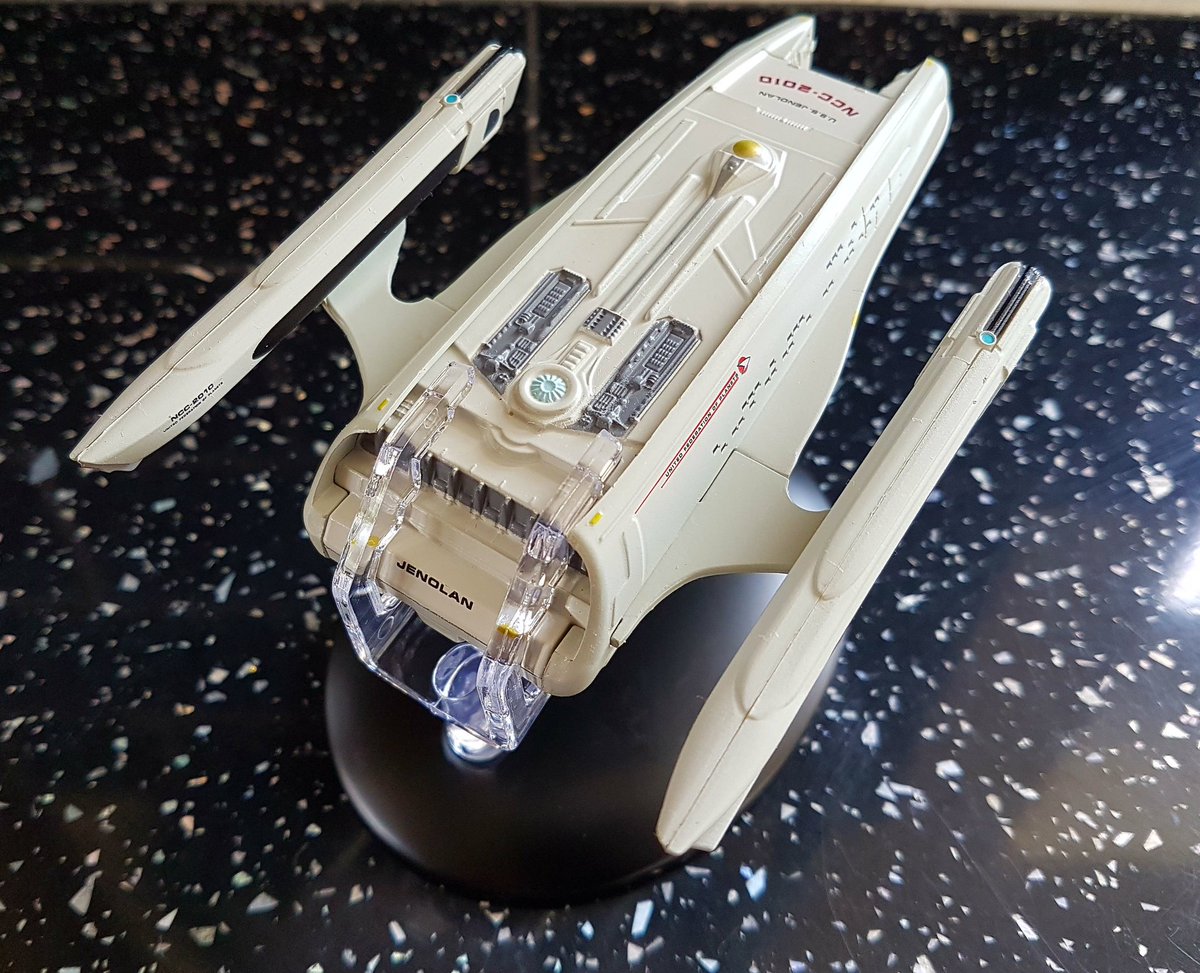 TrekCave's tweet photo. Taking a look at @StarTrekModels issue 104 the USS Jenolan as seen in the TNG episode 'Relics'
Great to have a model of this ship
#StarTrek https://t.co/KbUoU6aGq6