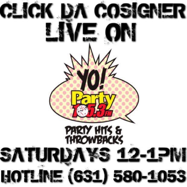 clickdacosigner's tweet photo. tune us in and turn us up! #ClickDaCosigner live this and every saturday at noon on @PARTY105FM alongside @WildManSteve1 https://t.co/WgQBSP477Z