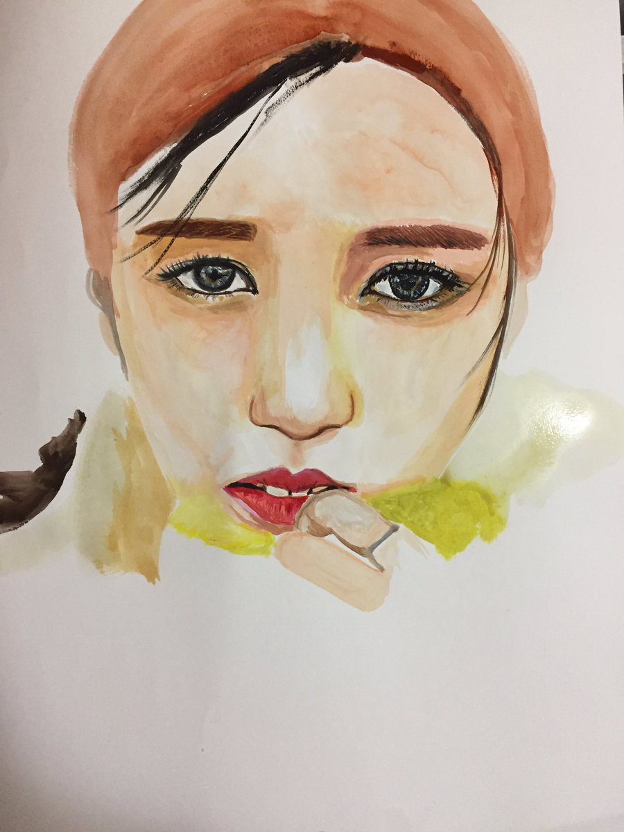 m1ruton's tweet photo. とりあえず乾かないと次行けない😅 #art #drawing #Paint #물감 #물감놀이 #絵の具 #twice #mina #트와이스 #미나 #名井南 @JYPETWICE @JYPETWICE_JAPAN https://t.co/A7oNkEukX3
