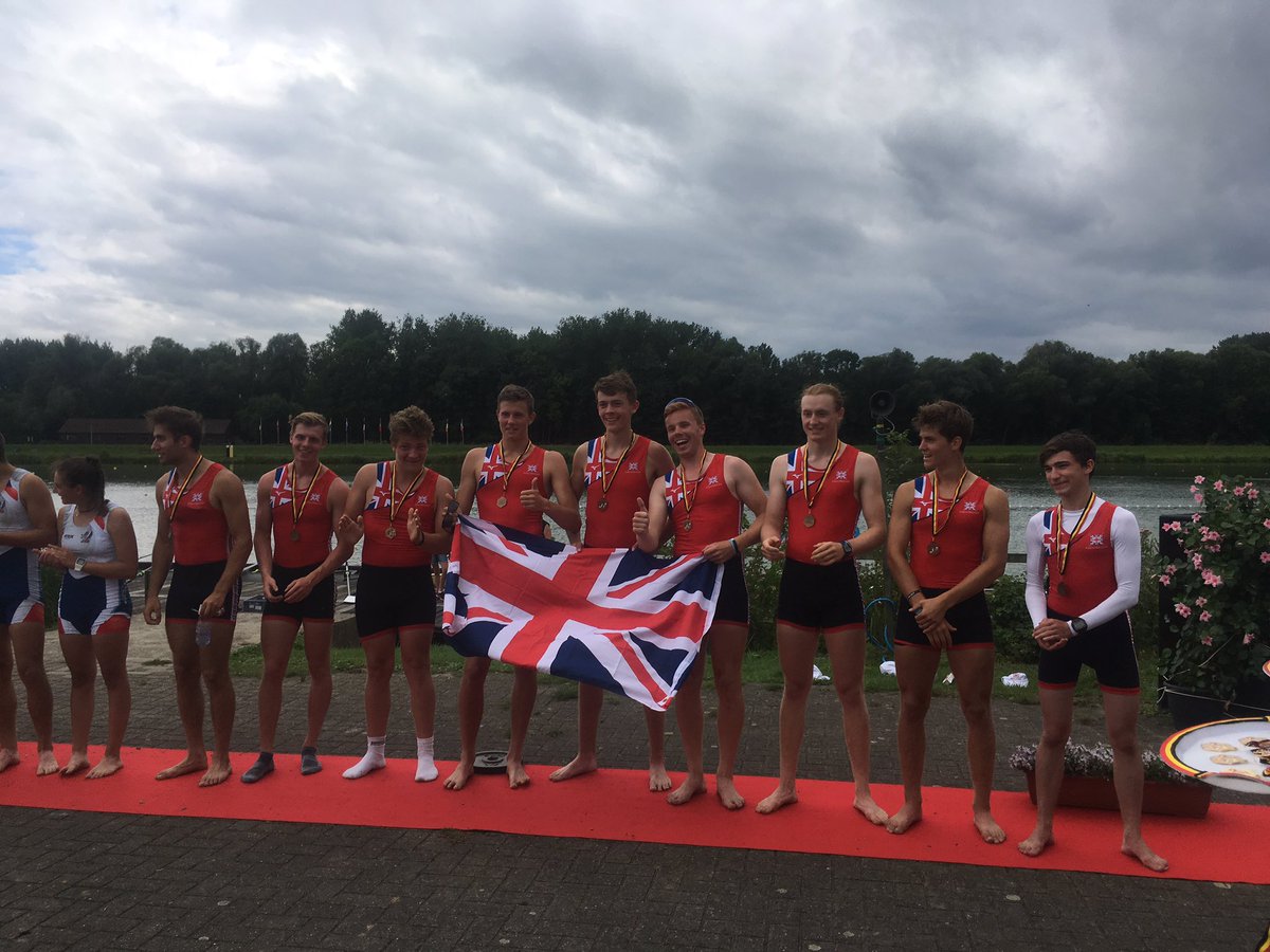 KGS_Rowing's tweet photo. Congratulations Cameron and the GB eight on bronze at Coupe de la Jeunesse. All crews race again tomorrow. https://t.co/UJkNndTZOQ