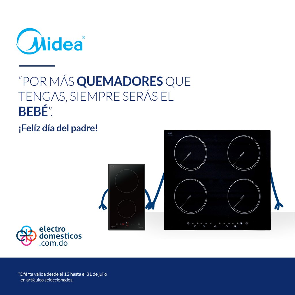 ElectrodomRD's tweet photo. ¡Gran variedad de topes de estufas para papá! Regala Electro. #Midea #estufas #diadelpadre #rd https://t.co/rOxNQ1QcXW