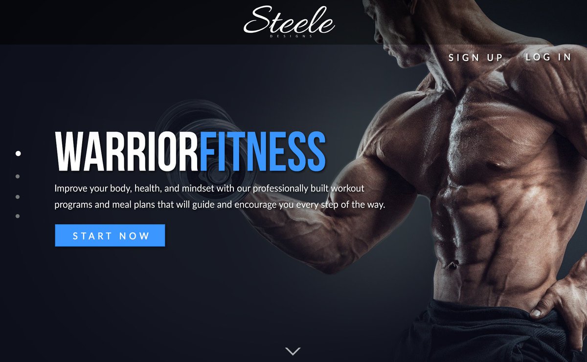 SteeleDesignsHQ's tweet photo. Warrior Fitness #landingpage #webdesign #conceptart #fitness https://t.co/JbbZllRXRw