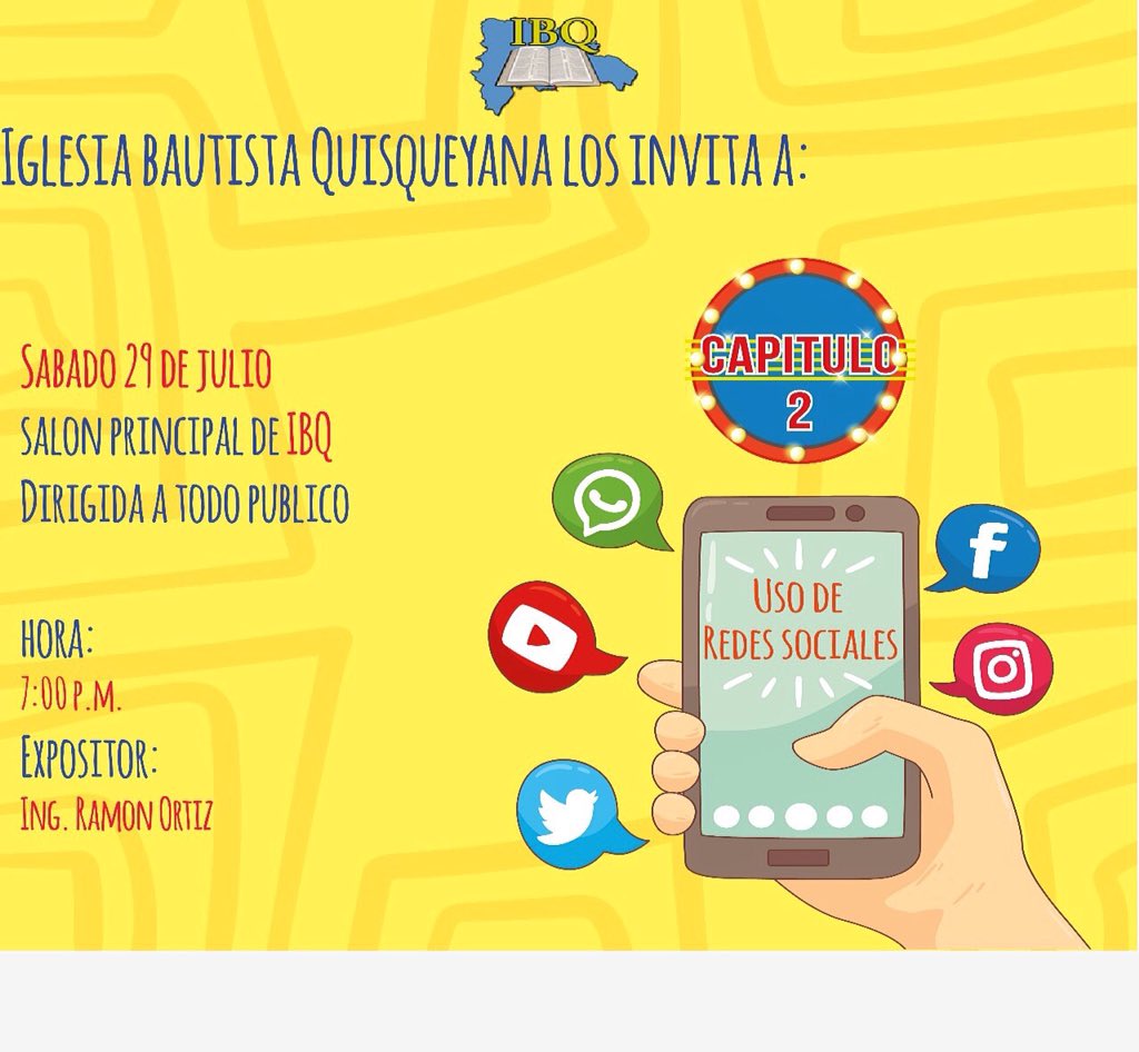 IBQRD's tweet photo. Esta noche, Tendremos la segunda parte del Uso de las Redes Sociales Te esperamos. #Escuela de Padres #mibq2017 https://t.co/qEoJY0DDRI