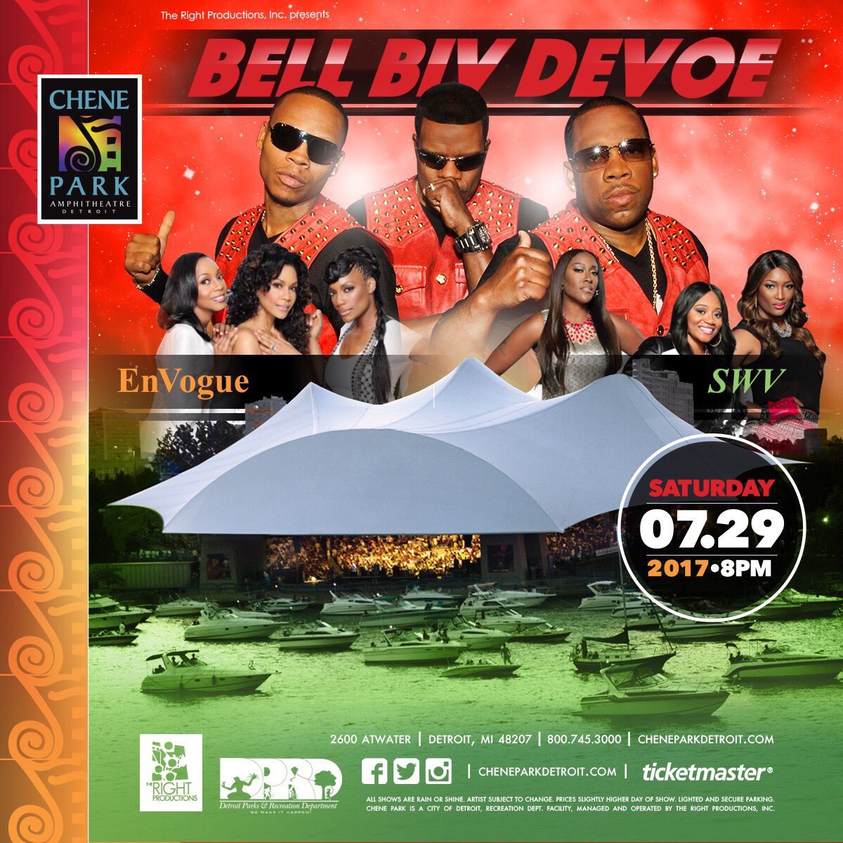 EnVogueMusic's tweet photo. Detroit! We'll be at @chenepark with @OfficialBBD &amp; @THEREALSWV tonight! #EVonTheRoadAgain #ThreeStripesTour https://t.co/4pEoJbXDJh