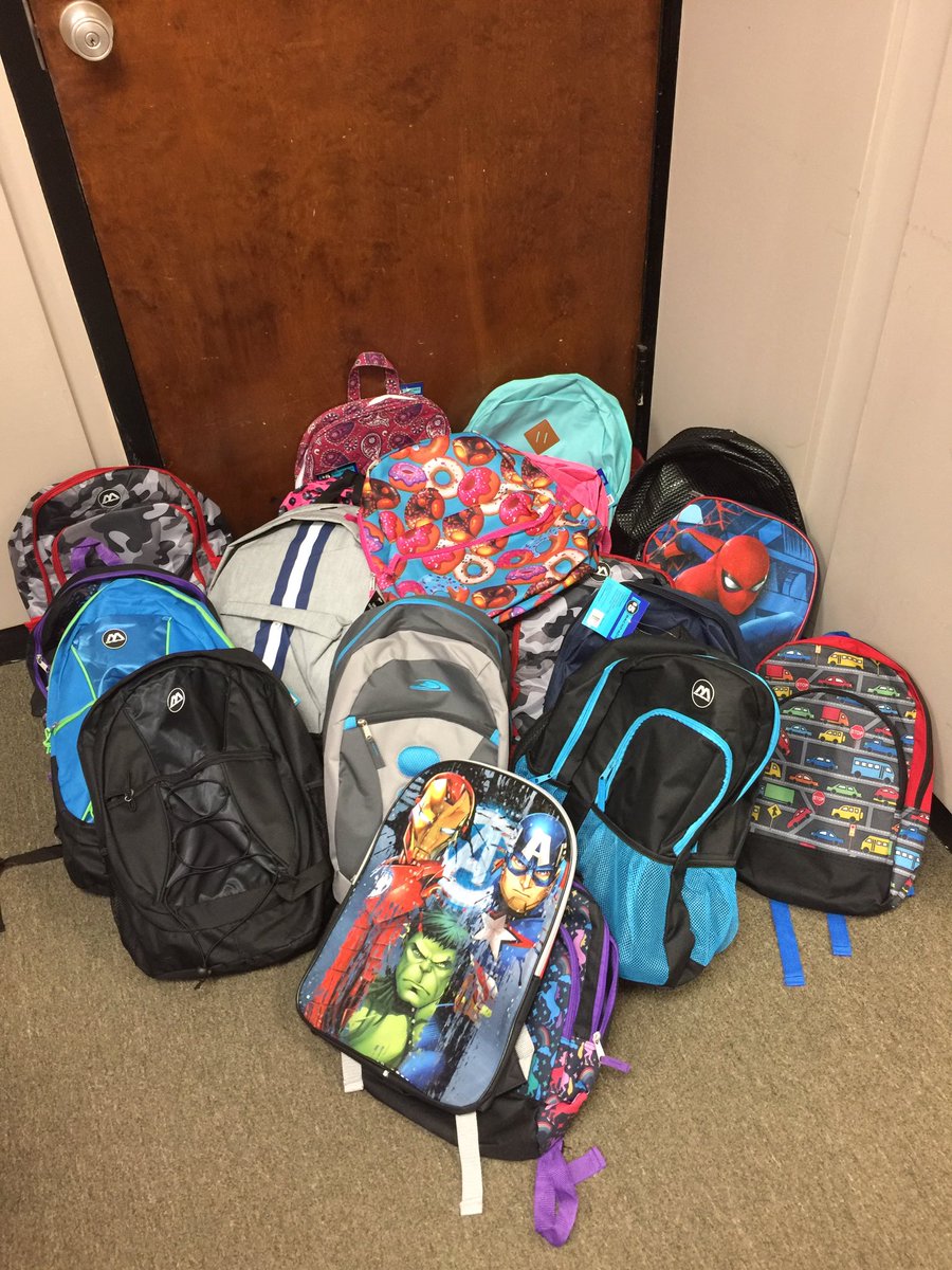 feednashville's tweet photo. A favorite youth group has donated these backpacks filled with school supplies for our families in need. Thank you! https://t.co/NRrDcLyzEC