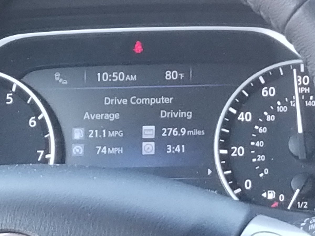 GetWest2017's tweet photo. @NissanUSA 21 MPGs, not bad!
#GETWEST2017 https://t.co/oUKijdHrBT