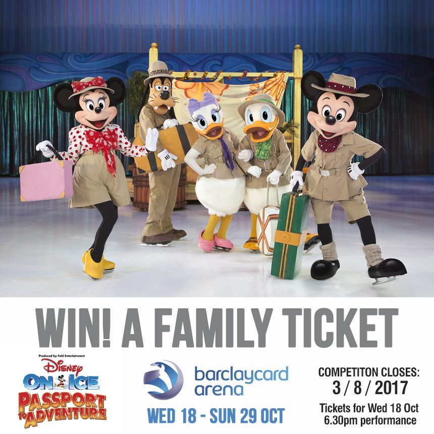#WIN!
1 FAMILY TICKET to <a href="/DisneyOnIce/">Disney On Ice</a> presents Passport To Adventure at <a href="/BcardArena/">We've Moved!</a> from 18-29 Oct. FOLLOW + RT before 3/8 to enter!