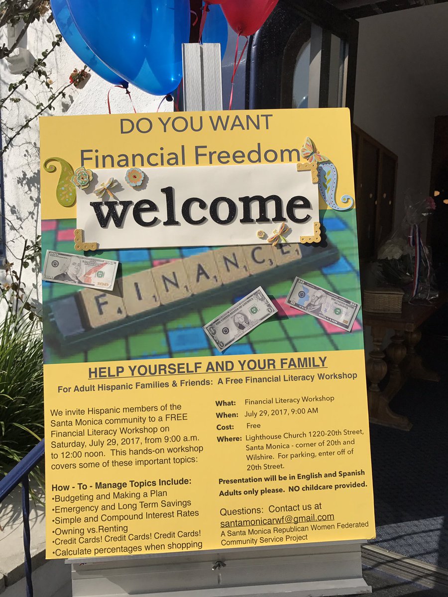 smrwf2016's tweet photo. Financial Literacy Workshop for the community #SMRWF #SantaMonicaRepublicanWomenFederated https://t.co/QO7XTDMmOk